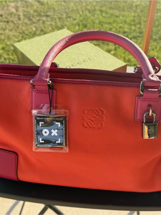 Loewe Handbags - Loewe Two-Tone Pink and Orange Leather Satchel